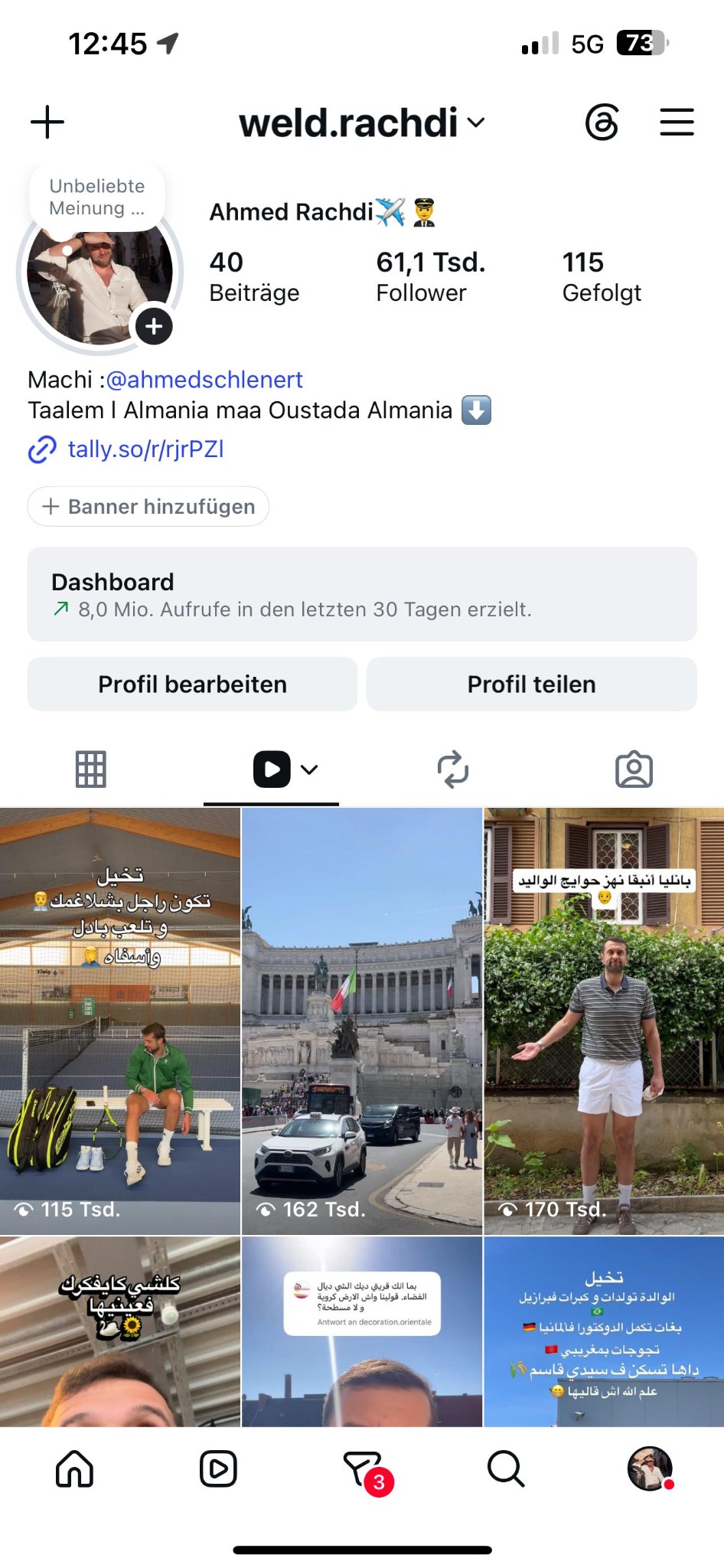 Instagram performance and account insights screenshot